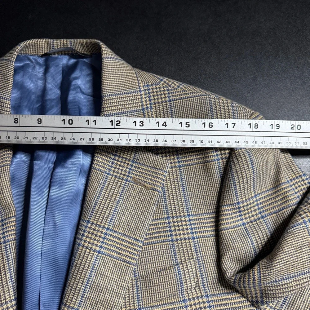 Samuelsohn‎ Super 100s Wool Plaid Blazer Jacket 42L SB Greenwhich